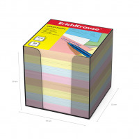 Бумага для заметок ErichKrause®, 90x90x90 мм, 4 цвета, в пластиковой подставке