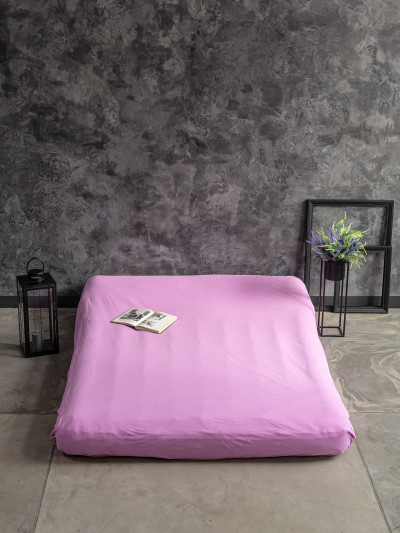 Трикотажная простынь на резинке, цвет сиреневый