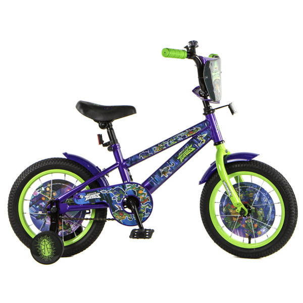 Детский велосипед хардтейл 14" Черепашки фиолетовый/салатовый ВН14208