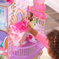 Деревянный кукольный домик "Радужные Мечты", с мебелью 15 предметов в в наборе, для кукол 30 см