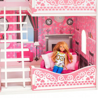 Деревянный кукольный домик "Розет Шери", с мебелью 7 предметов в наборе, для кукол 20 см
