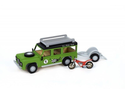 Сборная деревянная модель автомобиля Land Rover Мотогонщик