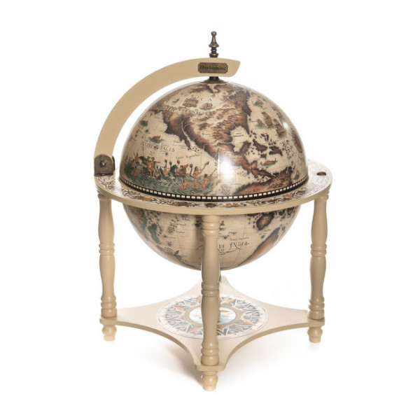 Глобус-бар настольный светлый, сфера 33 см, высота 57 см Ptolemaeus