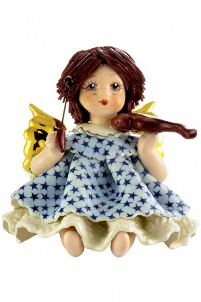 Статуэтка Ангел в голубом, со скрипкой высота 8 см