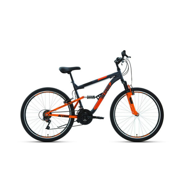 Велосипед 26" Altair MTB FS 26 1.0 18 скоростей, темно-серый/оранжевый 20-21 г