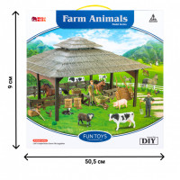Набор фигурок животных cерии "На ферме": Ферма игрушка, корова, овцы, петух, жеребенок, фермеры, инвентарь - 21 предмет