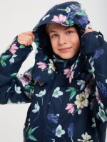 Детский непромокаемый демисезонный комбинезон Björka синего цвета с цветами