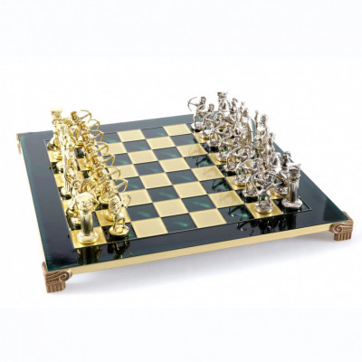 Шахматы с фигурами из бронзы Античные войны, размер 28 x28 x 2 см
