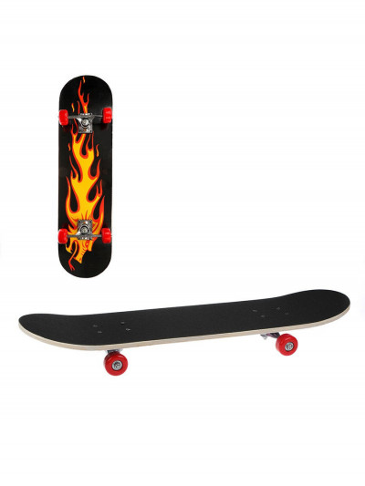 Скейтборд 80х20 см, PVC колеса, черный
