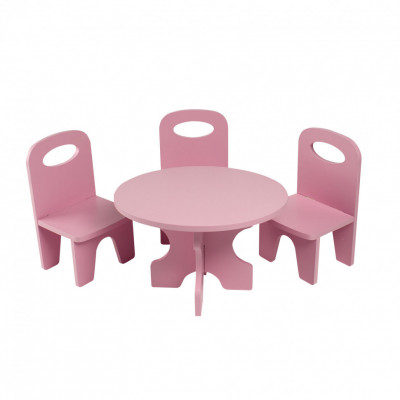 Набор мебели для кукол "Классика": стол + стулья, цвет: розовый