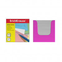 Бумага для заметок ErichKrause®, 80x80x80 мм, белый, в розовой картонной подставке