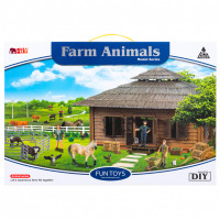 Набор фигурок животных cерии "На ферме": Ферма игрушка, лошадь, кролик, телята, фермеры, инвентарь - 21 предмет