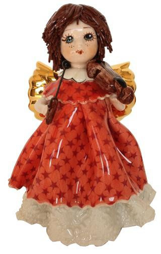 Статуэтка Ангел со скрипкой, в красном высота 10,5 см