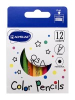 Набор цветных укороченных шестигранных карандашей ACMELIAE 12цв, в картонном футляре