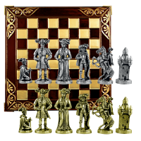 Шахматы сувенирные  "Рококо", красная доска 45 х 45 см, высота фигурок 9,4 см