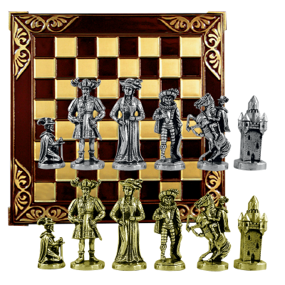 Шахматы сувенирные  "Рококо", красная доска 45 х 45 см, высота фигу...