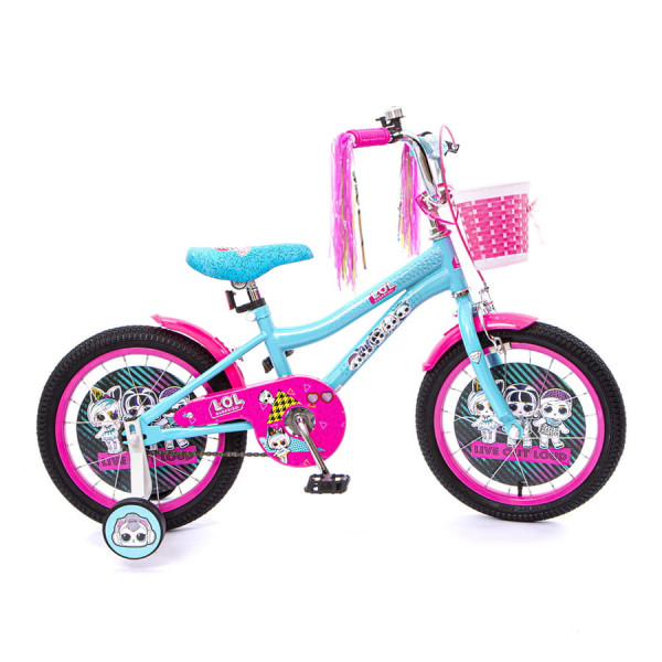 Детский велосипед хардтейл 16" LOL голубой/розовый ВНМ16165