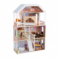 Деревянный кукольный домик "Саванна", с мебелью 14 предметов в наборе, для кукол 30 см