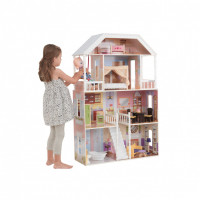 Деревянный кукольный домик "Саванна", с мебелью 14 предметов в наборе, для кукол 30 см