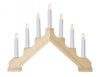 Светильник-горка рождественская ADA (светлое дерево) на 7 свечей, 37х30 см, S...