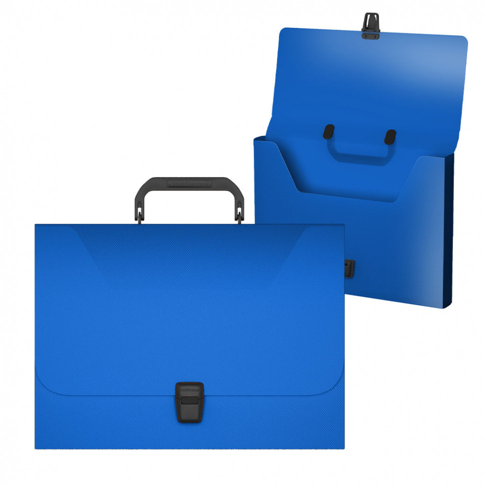Портфель пластиковый ErichKrause® Diagonal Vivid, A4, голубой (в пакете по  1шт.)