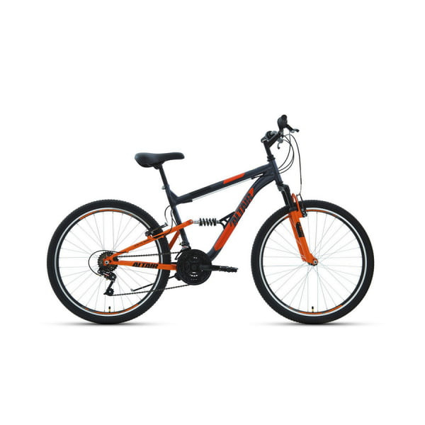 Велосипед 26" Altair MTB FS 26 1.0 18 ск темно-серый/оранжевый 2022 г