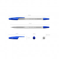 Ручка шариковая ErichKrause® R-301 Classic Stick 1.0, цвет чернил синий (в пакете по 3 шт.)