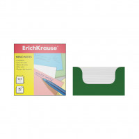 Бумага для заметок ErichKrause®, 90x90x50 мм, белый, в зеленой картонной подставке