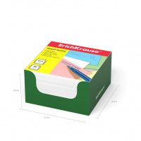 Бумага для заметок ErichKrause®, 90x90x50 мм, белый, в зеленой картонной подставке