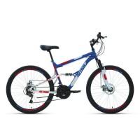 Велосипед двухподвес 26" Altair MTB FS 26 2.0 D 18 ск синий/красный 2022 г