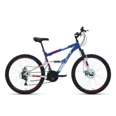 Велосипед 26" Altair MTB FS 26 2.0 D 18 ск синий/красный 2022 г