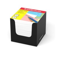 Бумага для заметок ErichKrause®, 90x90x90 мм, белый, в черной картонной подставке