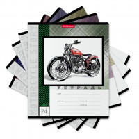 Тетрадь школьная ученическая ErichKrause® Motorcycle Story, 24 листа, линейка (в плёнке по 10 шт.)