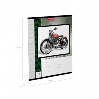 Тетрадь школьная ученическая ErichKrause® Motorcycle Story, 24 листа, линейка (в плёнке по 10 шт.)
