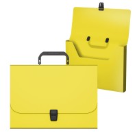 Портфель пластиковый ErichKrause® Matt Neon, A4, желтый (в пакете по  1шт.)