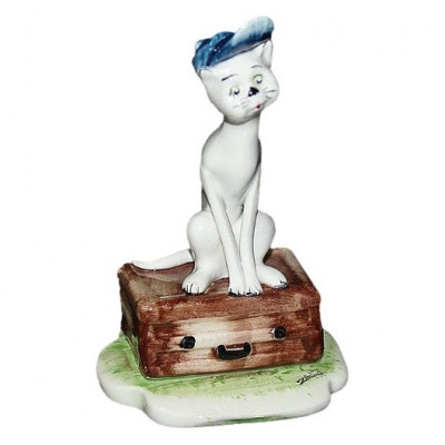 Статуэтка Кот с чемоданом, высота 11см