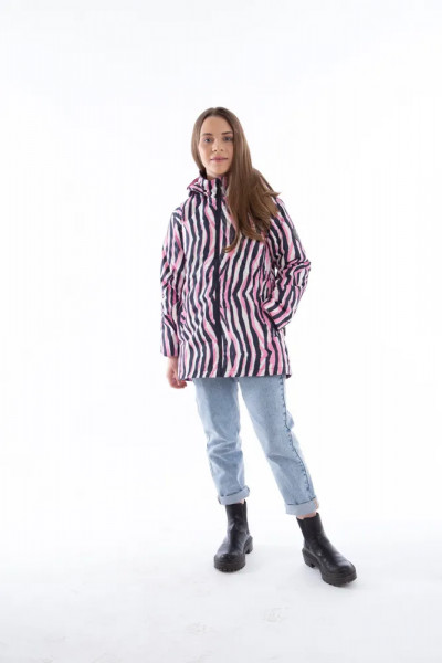 BJÖRKA, куртка для девочки, анималистичный принт розовый