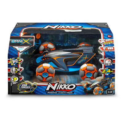 Машинка на радиоуправлении Nikko Omni X, чёрно-голубая, 28 см