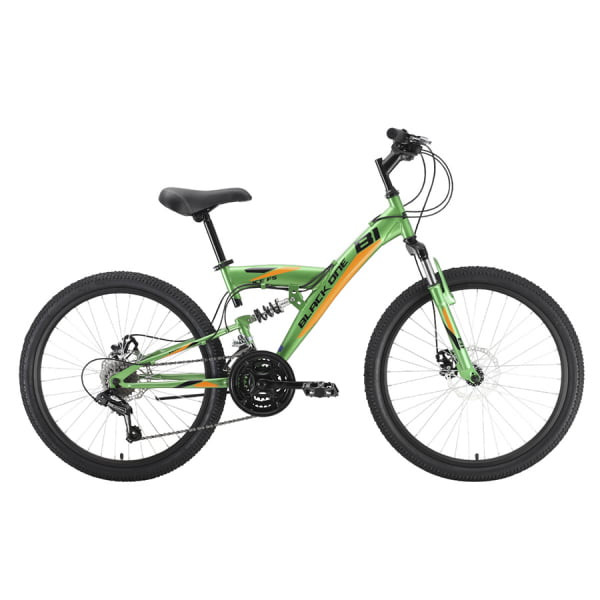 Горный велосипед двухподвес Black One Ice FS 24 D зеленый/оранжевый/черный (HQ-0005356) 2021-2022