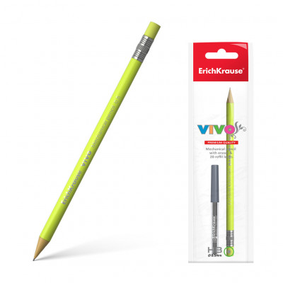 Карандаш механический ErichKrause® Vivo® в наборе с 20 грифелями 0.5 мм, НВ (...