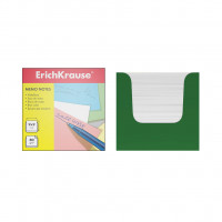 Бумага для заметок ErichKrause®, 90x90x90 мм, белый, в зеленой картонной подставке