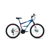 Велосипед 26" Altair MTB FS 26 2.0 disc 18 скоростей, синий/красный 20-21 г