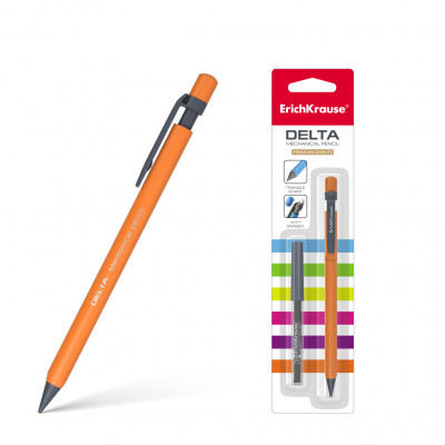 Карандаш механический ErichKrause® Delta в наборе с 20 грифелями 0.5 мм, НВ (...