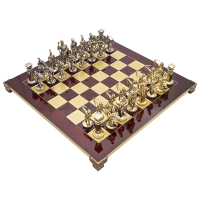 Шахматы с фигурами из бронзы Античные войны, размер 28x28x2; высота 5.4 см