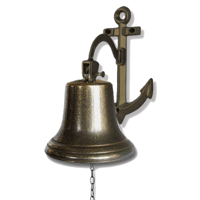 Рында на кронштейне Якорь диаметр 18 см. антик