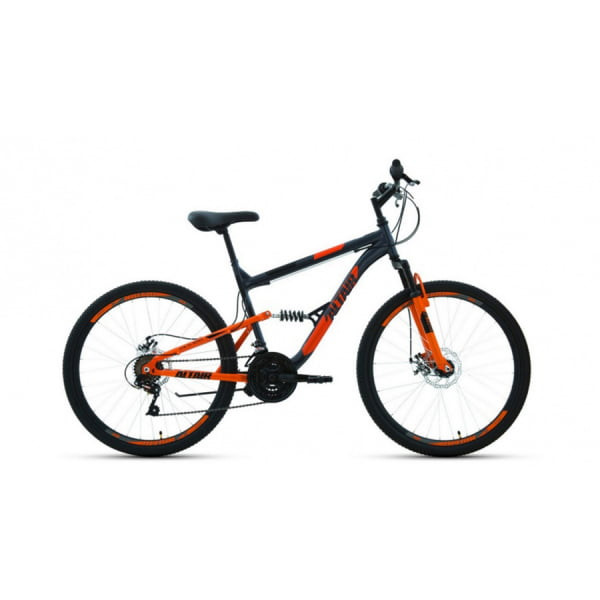 Велосипед 26" Altair MTB FS 26 2.0 disc 18 ск темно-серый/оранжевый 20-21 г
