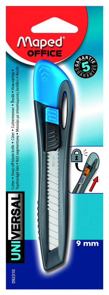 UNIVERSAL Нож канцелярские 9мм, эргоном., пластик, с фиксатором лезвия