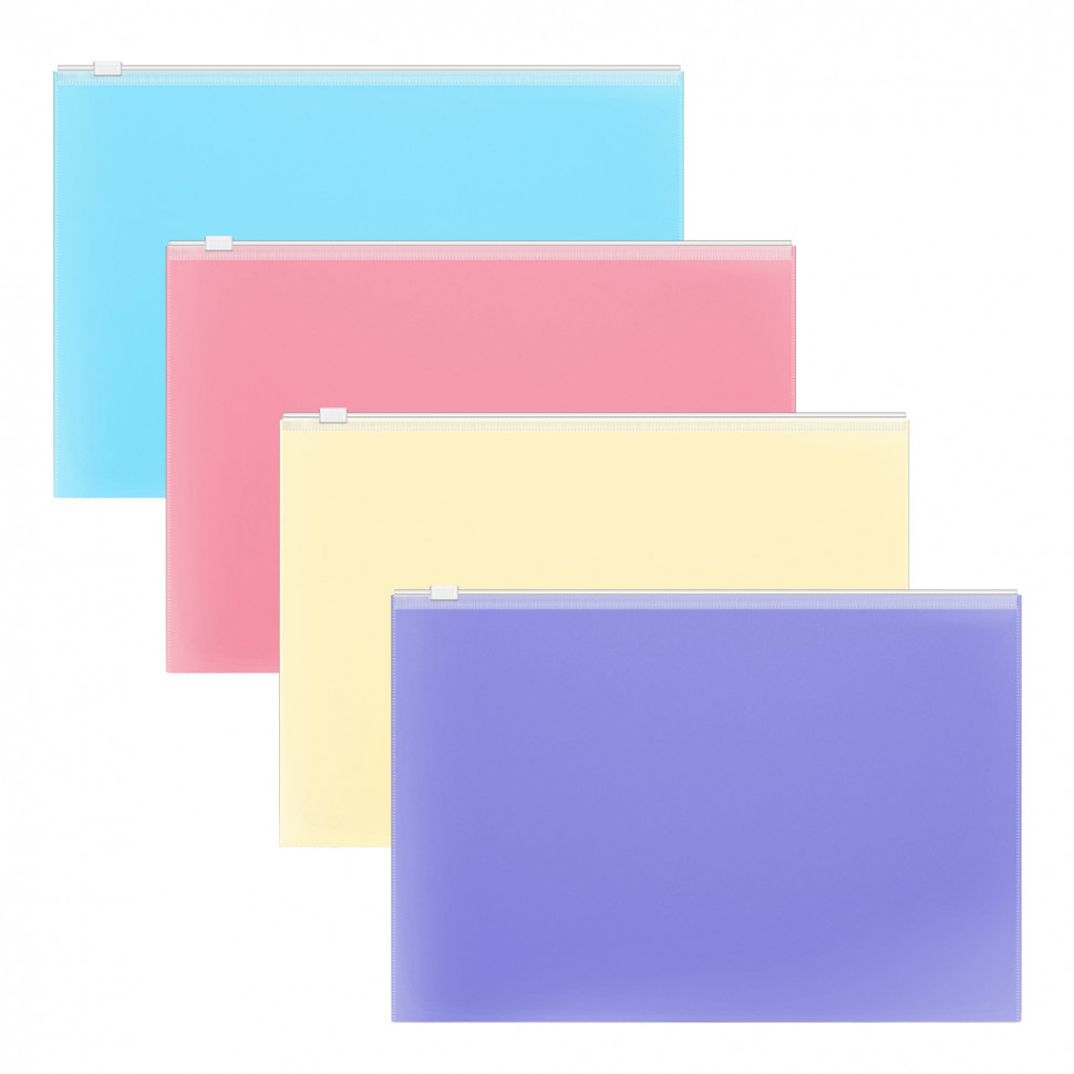 Zip-пакет пластиковый ErichKrause® Fizzy Pastel, B5, ассорти (в пакете по 12 шт.)