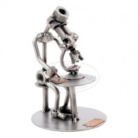 Коллекционная фигурка профессий Ученый с микроскопом, Hinz&Kunst, металл, высота 15 см