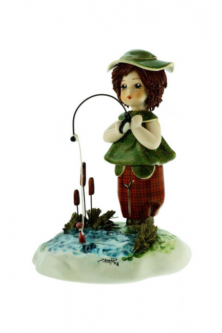Статуэтка Мальчик-рыбак, высота 14,5 cm